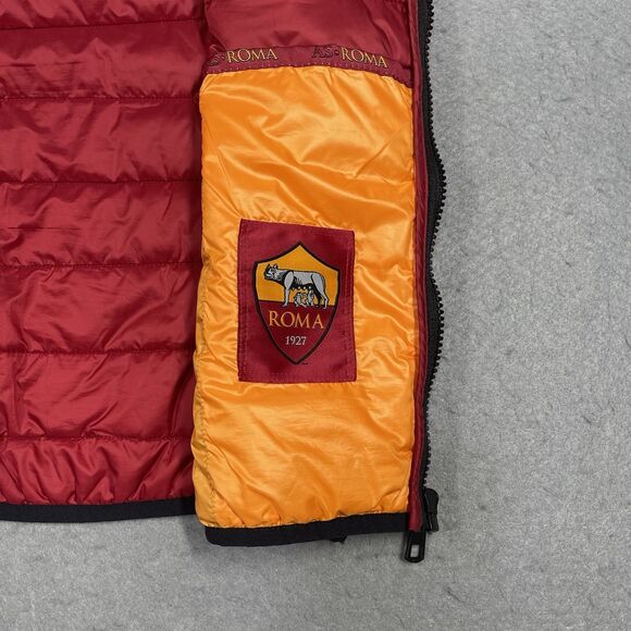 AS Roma Vest Mens Medium Black Red Cloud Tech Insulated Calcio Soccer Football - Picture 6 of 12